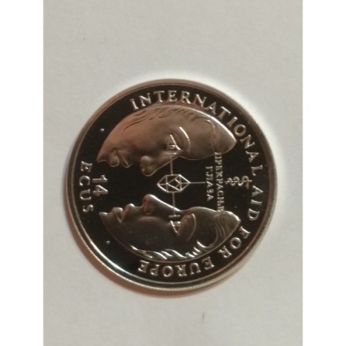 Gibraltar 14 ECU Międzynarodowa pomoc dla Europy 10g Ag.925 1994
