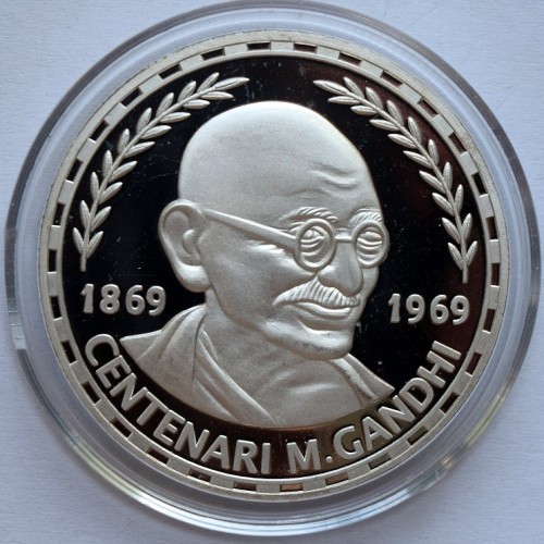 Andora 10 dinerów Mahatma Gandhi 28.28g Ag.925 2011