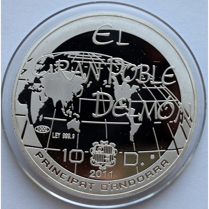 Andora 10 dinerów Mahatma Gandhi 28.28g Ag.925 2011