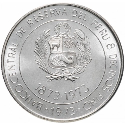 Peru 100 soli 100 rocznica 22.45g Ag.800 1973