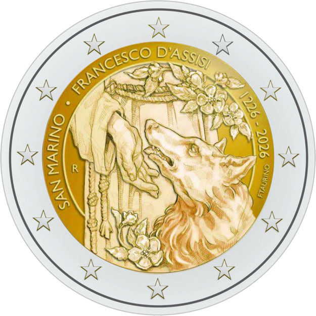 2 euro San Marino 800 r. śmierci Franciszka z Asyżu 2026