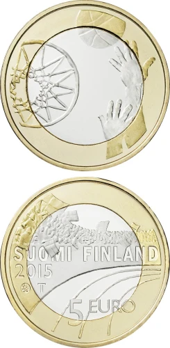 5 euro Finlandia Koszykówka 2015