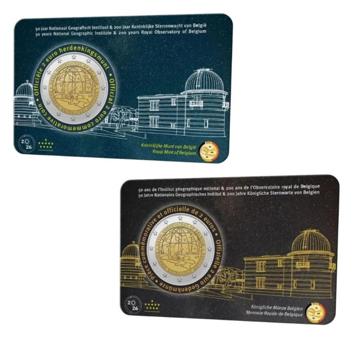 Belgia  2 euro Instytut Geograficzny 2026 coincard