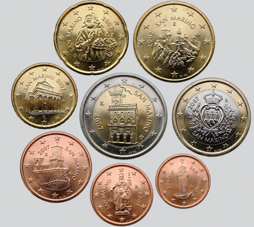 Euro set San Marino x8 zestaw menniczy 2007