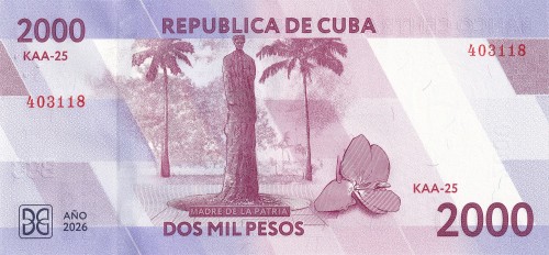 Kuba 2000 pesos Mariana Grajales 2026 P-145