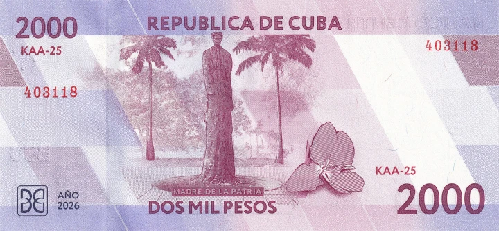 Kuba 2000 pesos Mariana Grajales 2026 P-145