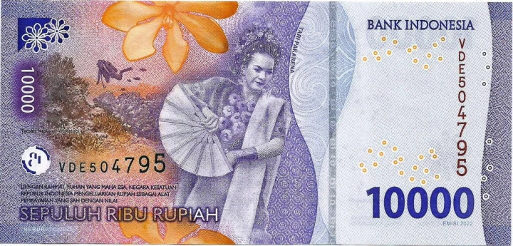 Indonezja 10 000 rupii Frans Kaisiepo 2025 P-165d