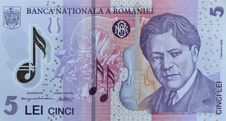 Rumunia 5 lei George Enescu 2026 P-118m