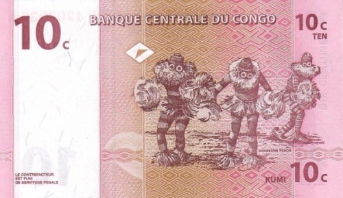 Kongo 10 centymów  Taniec Pende 1997 P-82