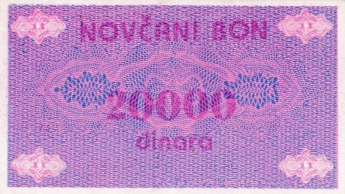 Bośnia i Hercegowina 20 000 dinarów Bon Travnik 1992 P-52A