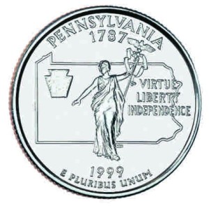 USA 25 c Pennsylvania 1999