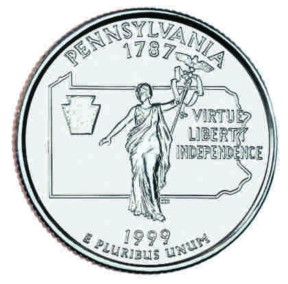 USA 25 c Pennsylvania 1999