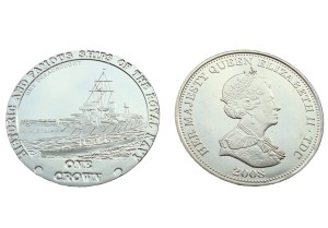 Tristan Da Cunha 1 crown HMS Dreadnought 2008