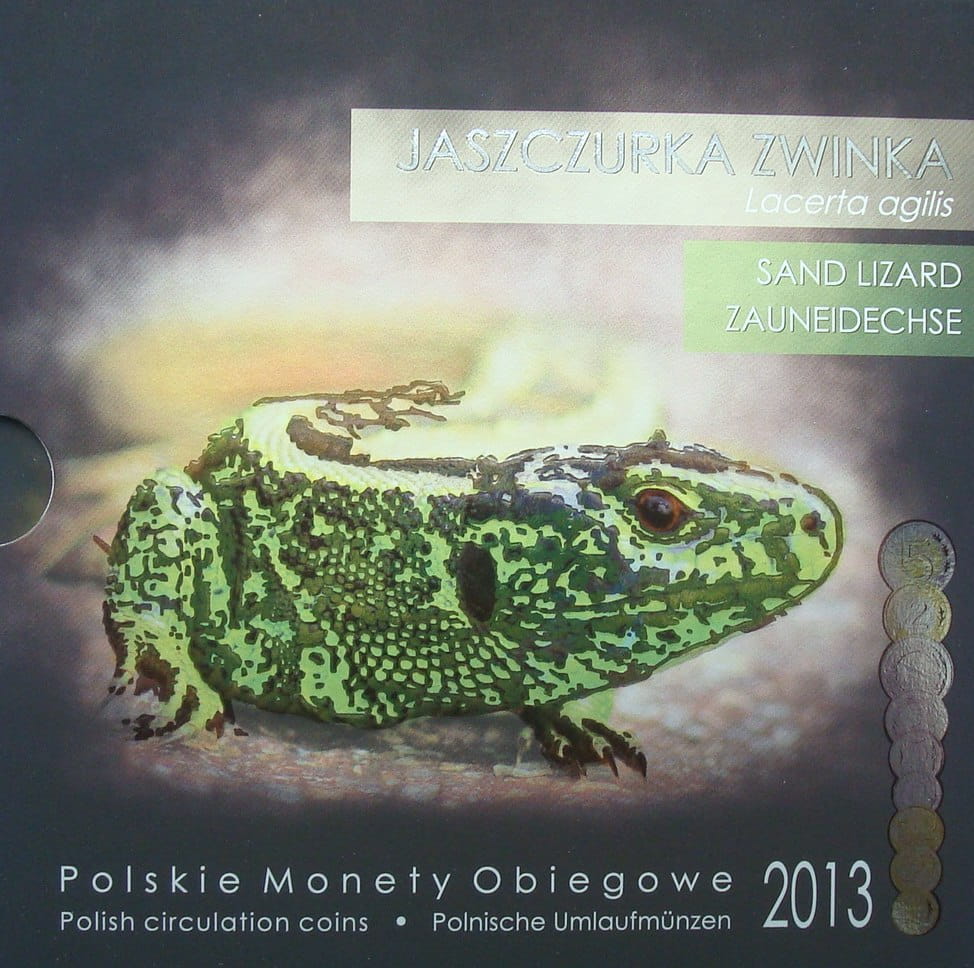 Polskie monety obiegowe Jaszczurka x 9 2013