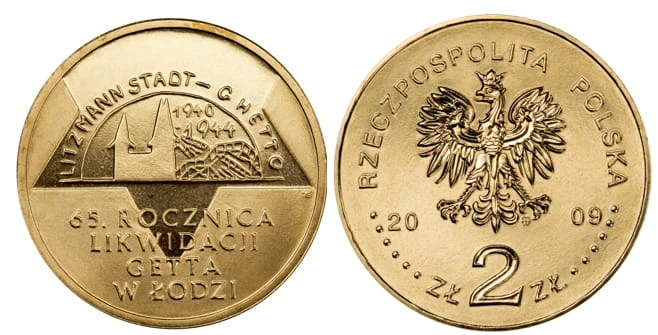 2 zł 65  rocznica likwidacji getta w Łodzi 2009