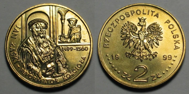 2 zł Jan Łaski 1999