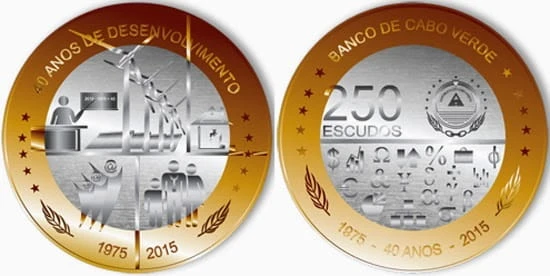 Cabo Verde 250 escudo 40 rocznica niepodległości 2015