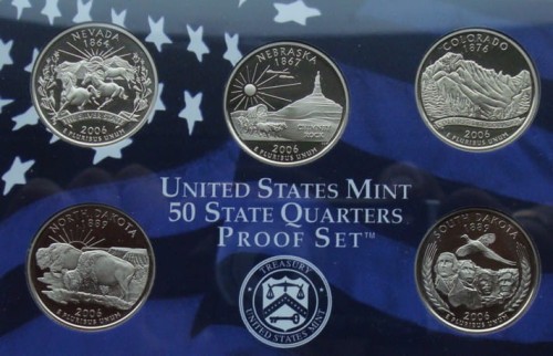 USA Proof set 5 x 25c Stany 2006 "S"