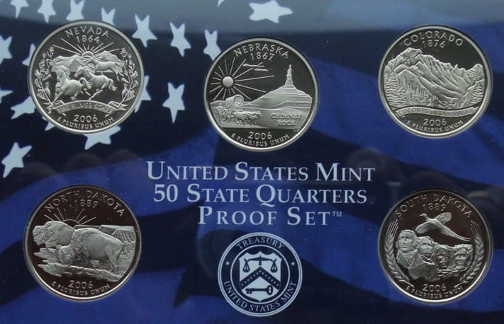USA Proof set 5 x 25c Stany 2006 "S"