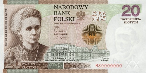 20 zł Maria Skłodowska - Curie 2011 