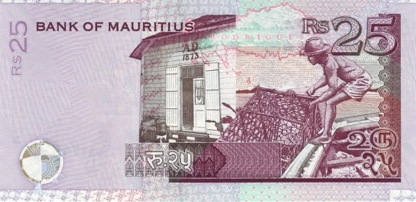Mauritius 25 rupii Rybak 2009 P-49