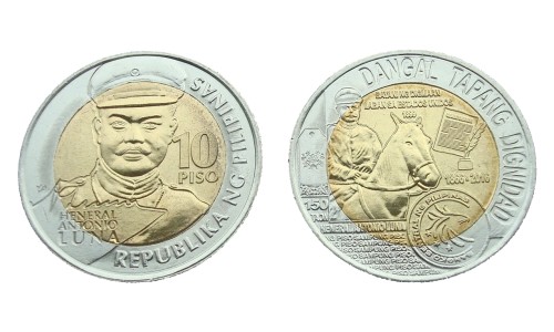 Filipiny 10 piso Antonio Luna 2016 