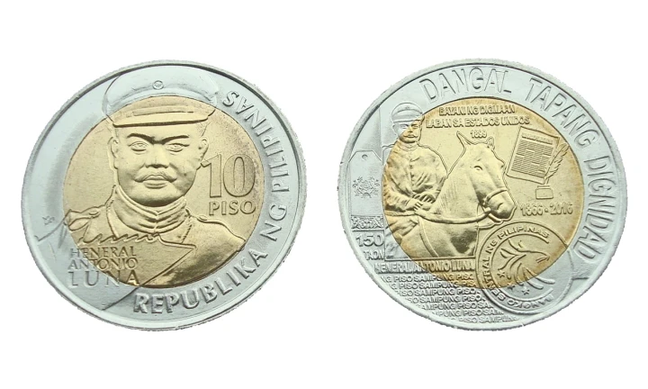 Filipiny 10 piso Antonio Luna 2016 