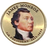 USA 1 $ James Monroe 2008 P lub D nr 5  KOLOR x1