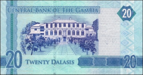 Gambia 20 Dalasi Żołna karminowa 2015 P-33a