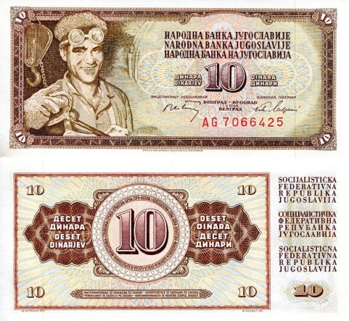 Jugosławia 10 dinarów 1968 p-82c