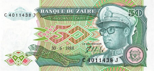 Zair 50 Zaires Ryba 1988 P-32