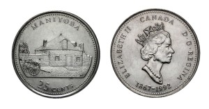Kanada 25 c Manitoba 1992