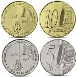 Zestaw menniczy Angola x2 40l. niepodległości 2015