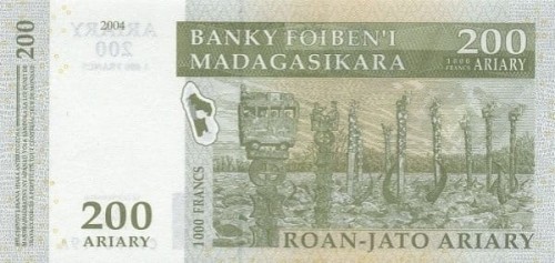 Madagaskar 200 ariary Aloalo 2004/2016 P-87c