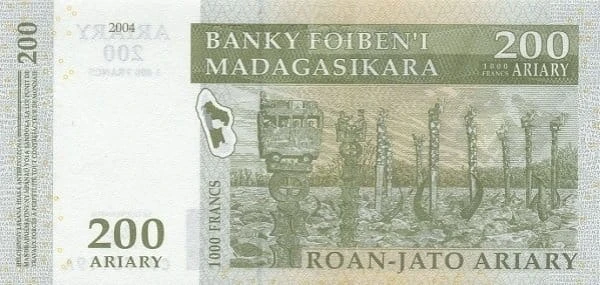 Madagaskar 200 ariary Aloalo 2004/2016 P-87c