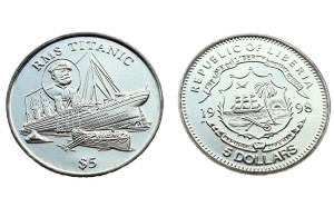Liberia 5 $ RMS Titanik 1998