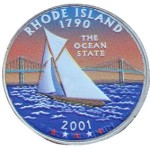 USA 25 c Rhode Island P lub D 2001 KOLOR