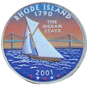 USA 25 c Rhode Island P lub D 2001 KOLOR