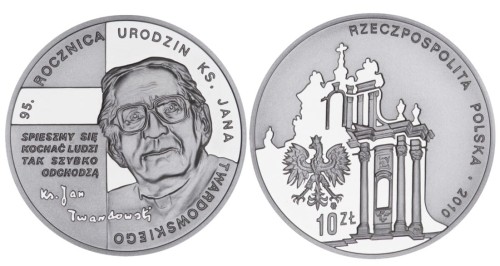 10 zł 95. rocznica urodzin ks. Jana Twardowskiego 2010