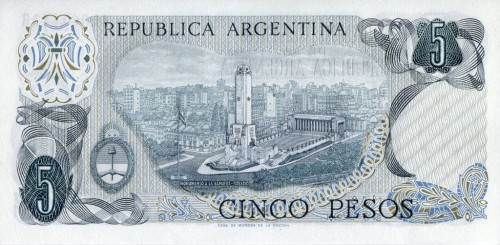 Argentyna 5 peso Statua 1975 P-294a.2