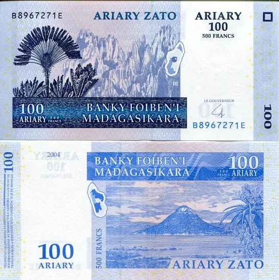 Madagaskar 100 ariary Rośliny 2004 P-86b 