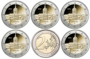2 euro x 5 Niemcy Berlin Charlottenburg 2018 ADFGJ