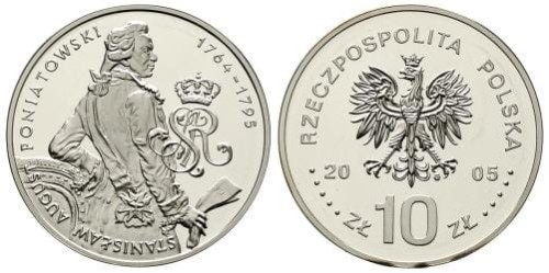 10 zł Stanisław August Poniatowski półpostać 2005