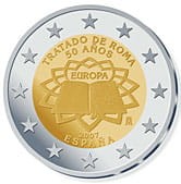 2 € Hiszpania Traktaty Rzymskie 2007
