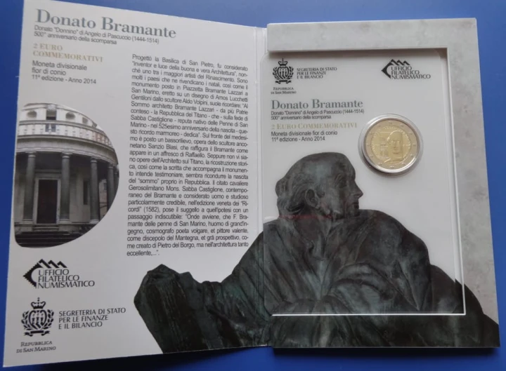 2 euro San Marino Donato Bramante 2014