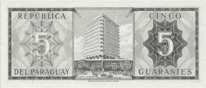 Paragwaj 5 guarani Hotel 1952/63 P-195b