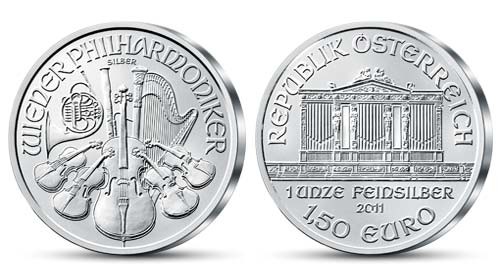 Austria 1,5 euro Wiedeńscy Filharmonicy 2011 1 Oz Ag.999