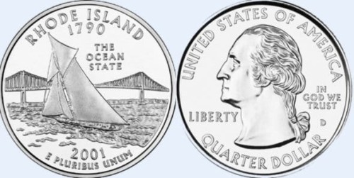 USA 25 c Rhode Island 2001