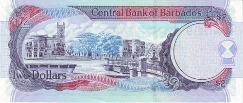 Barbados 2 $ Trafalgar Square w Bridgetown 2007 P-66