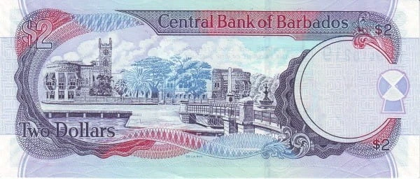 Barbados 2 $ Trafalgar Square w Bridgetown 2007 P-66